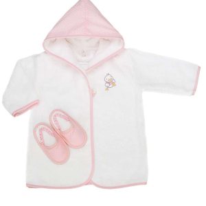 Albornoz con zapatillas Ducks Pink